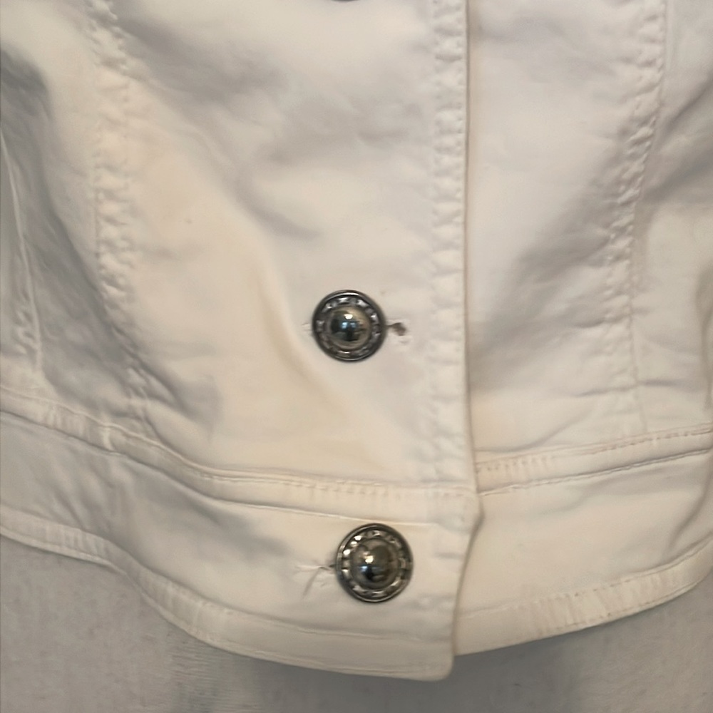 Earl Rutenberg Vintage White Jean Jacket w/ Bracelet Length Sleeves - Picture 3 of 8